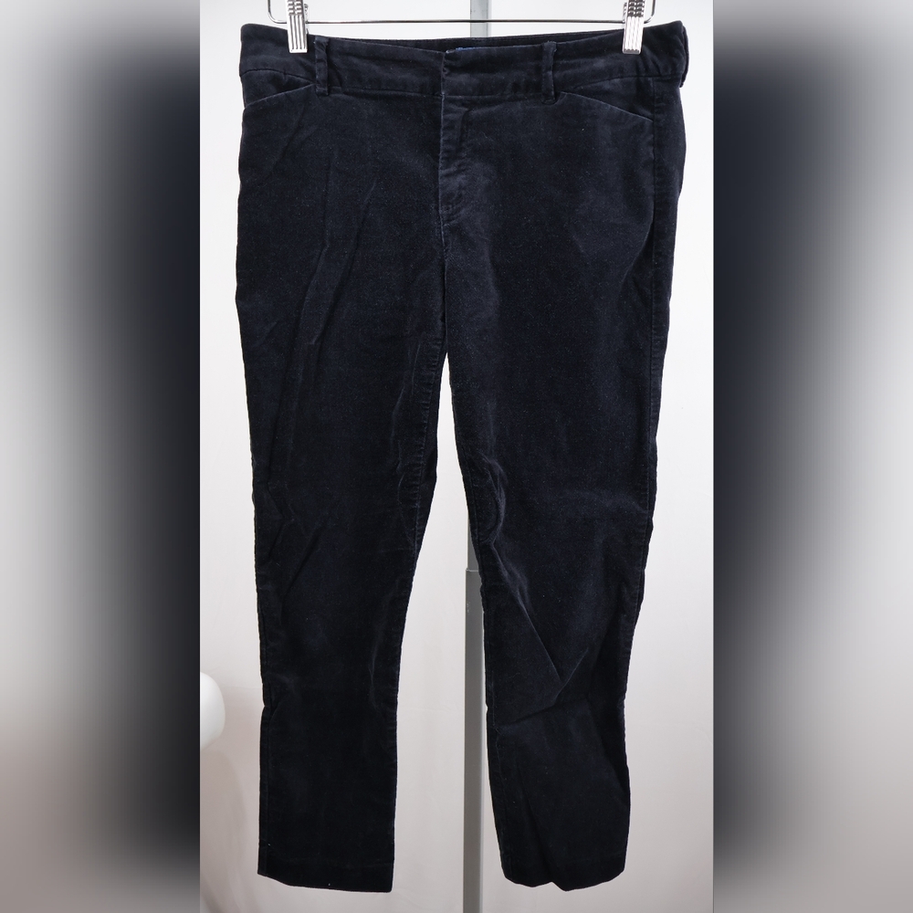 Old Navy Women's Pixie Mid-Rise Dark Blue Corduroy Pants